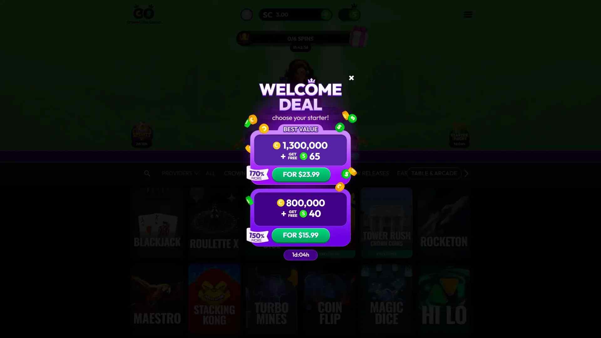 Crown Coins Welcome Deal